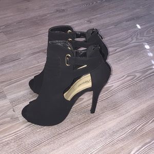 Black Heels With Gold Buckles